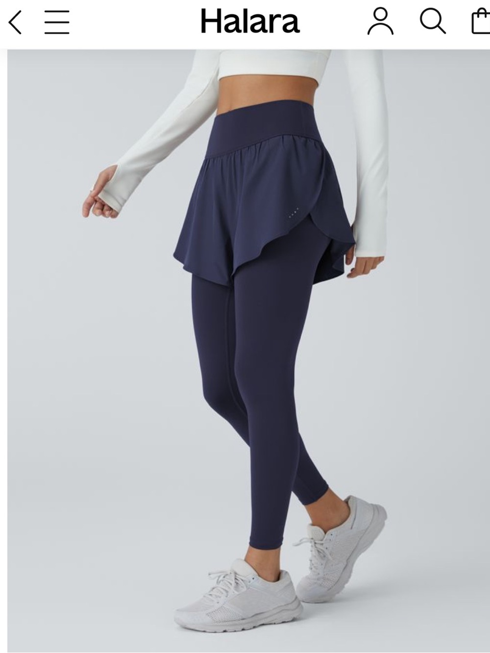 HALARA Breezeful Navy Blue Skirted Leggings Size M